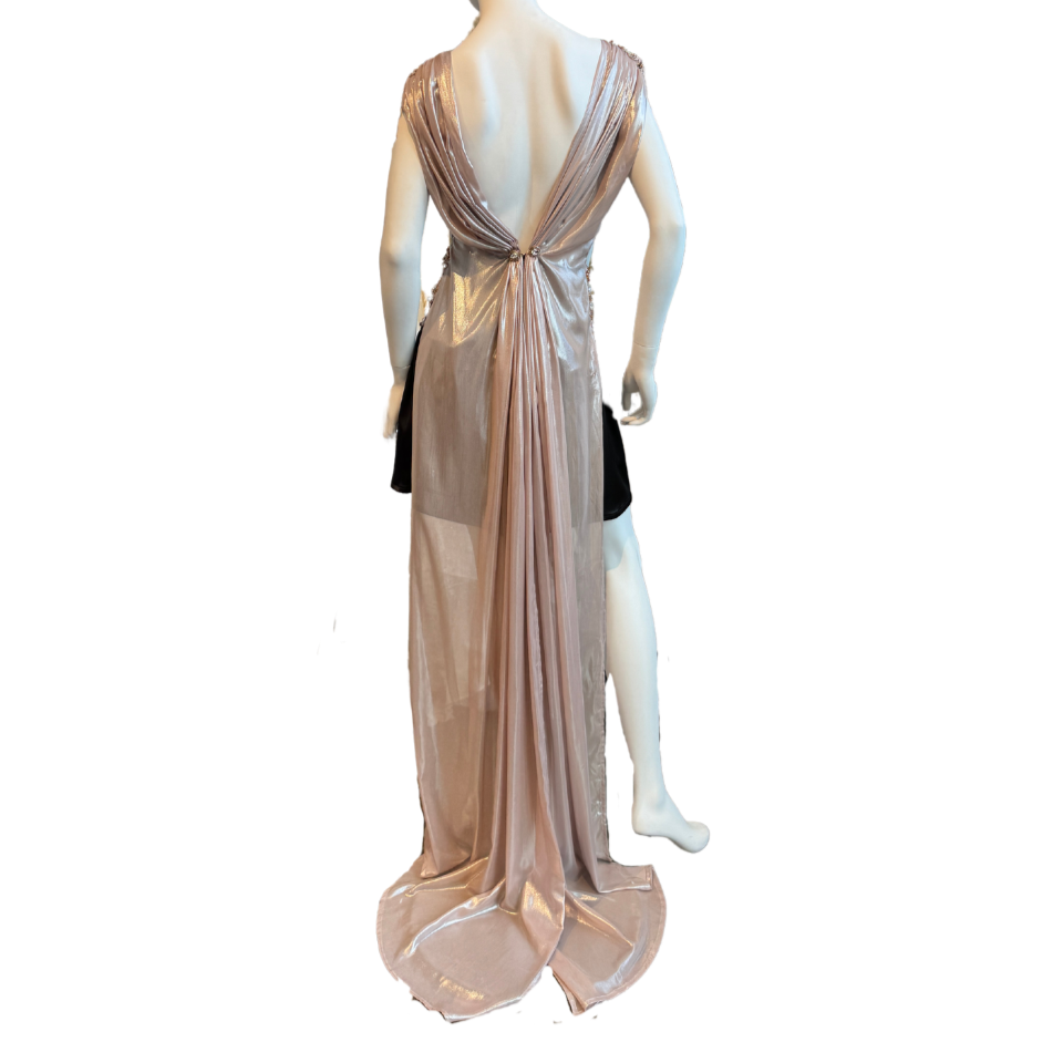 Champagne Beaded Cocktail Dress