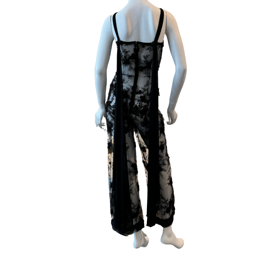 Sheer Black Lace Jumpsuit