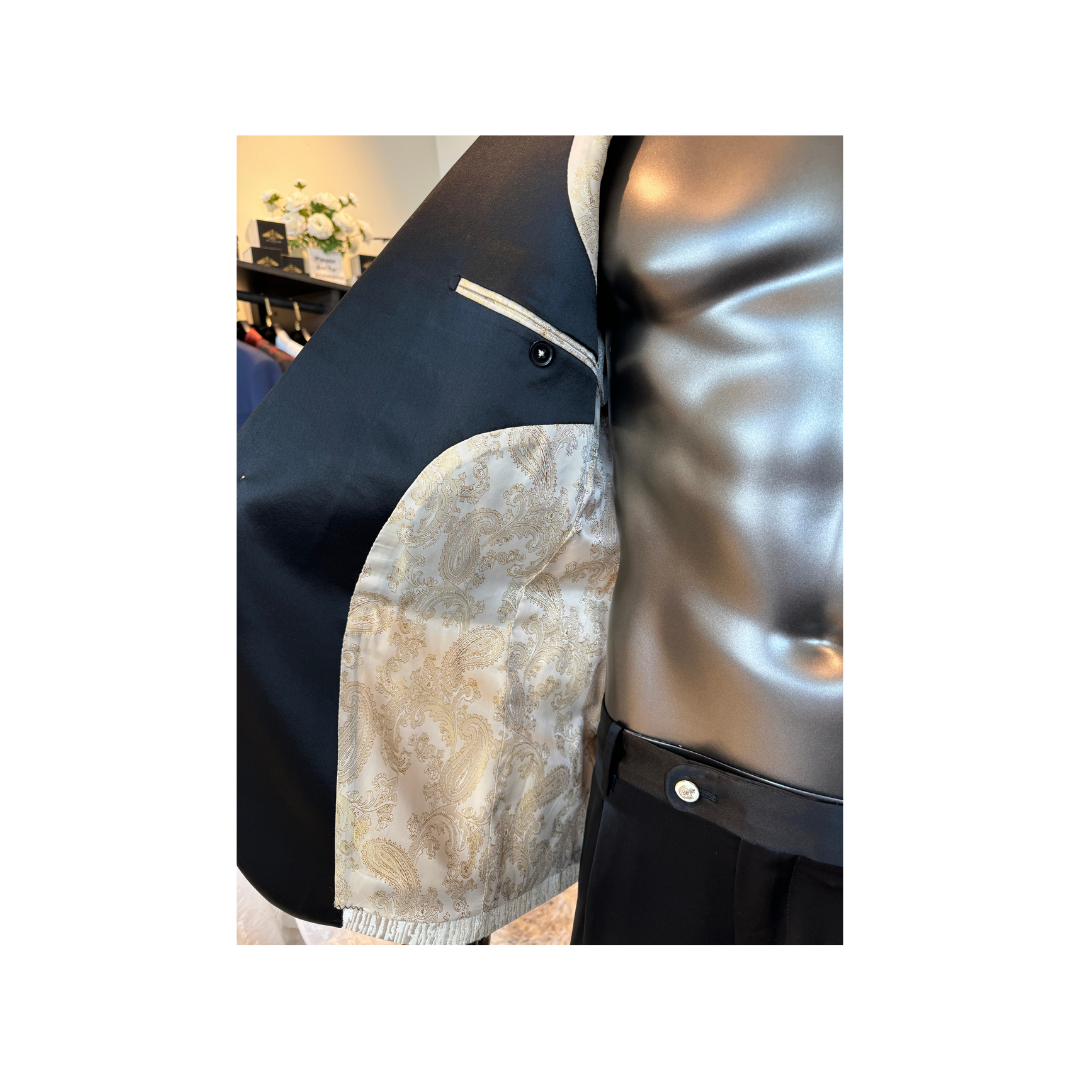 Gold/Black Suit w/Bow Tie