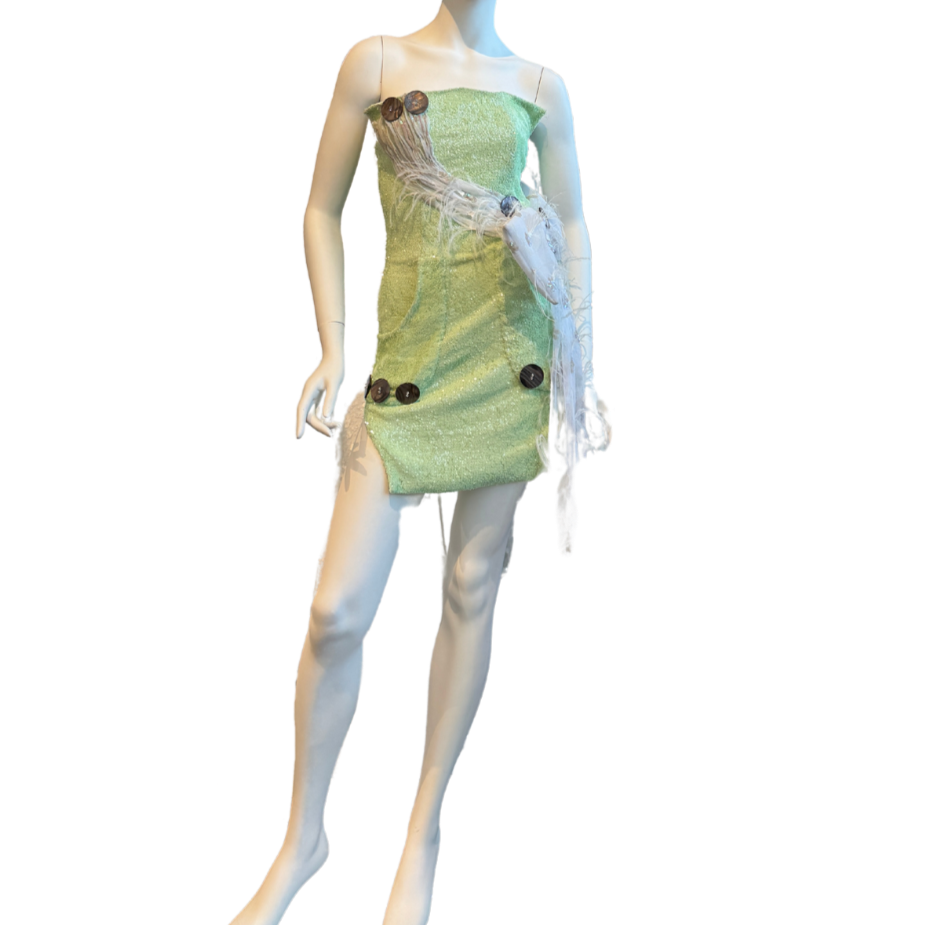 Lime Sequin Cocktail Dress