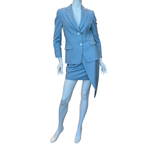 Baby Blue Suit w/Asymmetrical Skirt
