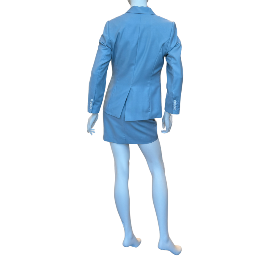 Baby Blue Suit w/Asymmetrical Skirt