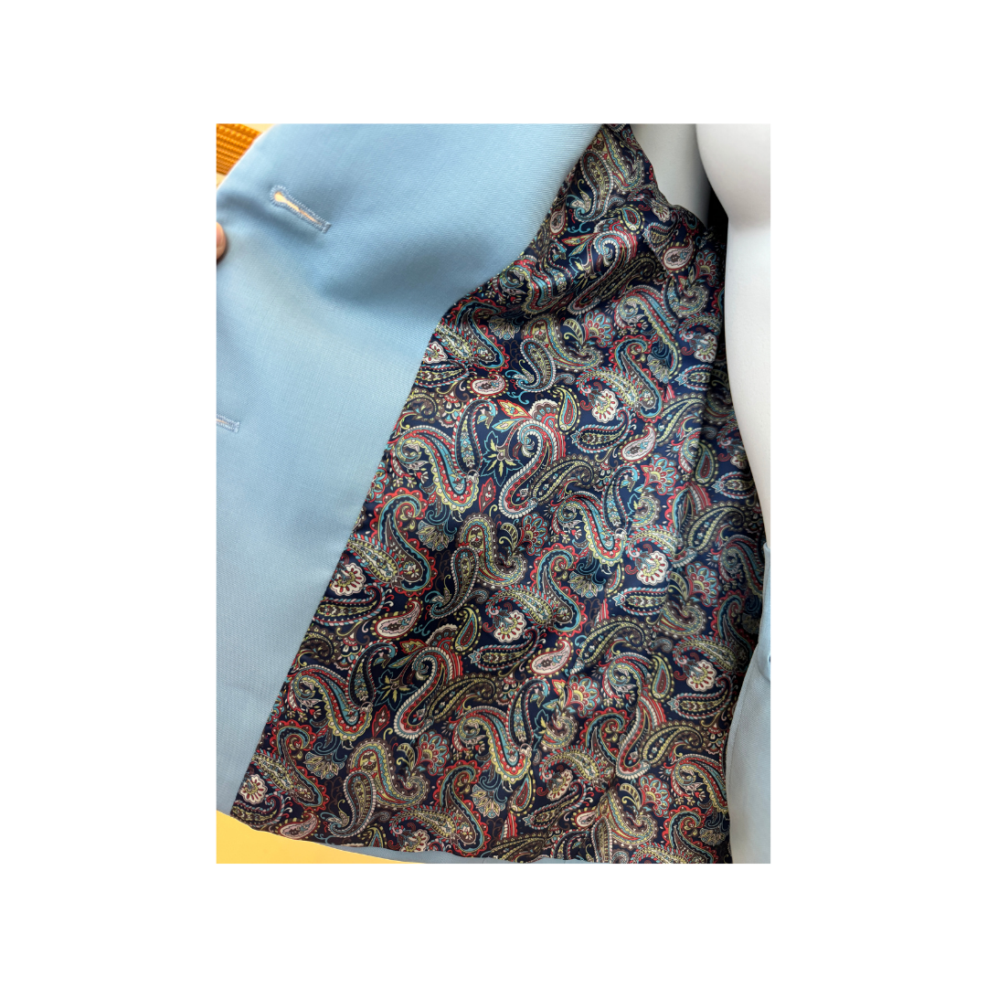 Baby Blue Suit w/Asymmetrical Skirt