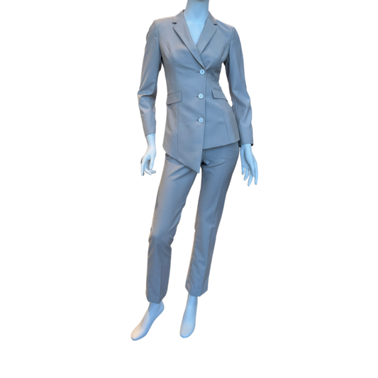 Grey Pantsuit w/Asymmetrical Jacket