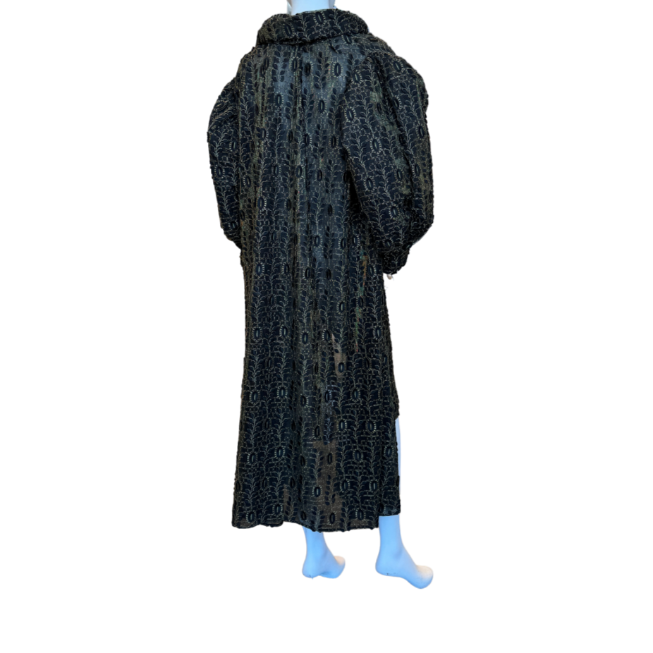 Black/Gold Embroidered Mesh Cape