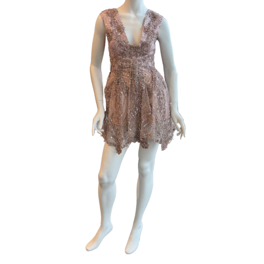 SOLD! Blush Pink Beaded Cocktail Dress