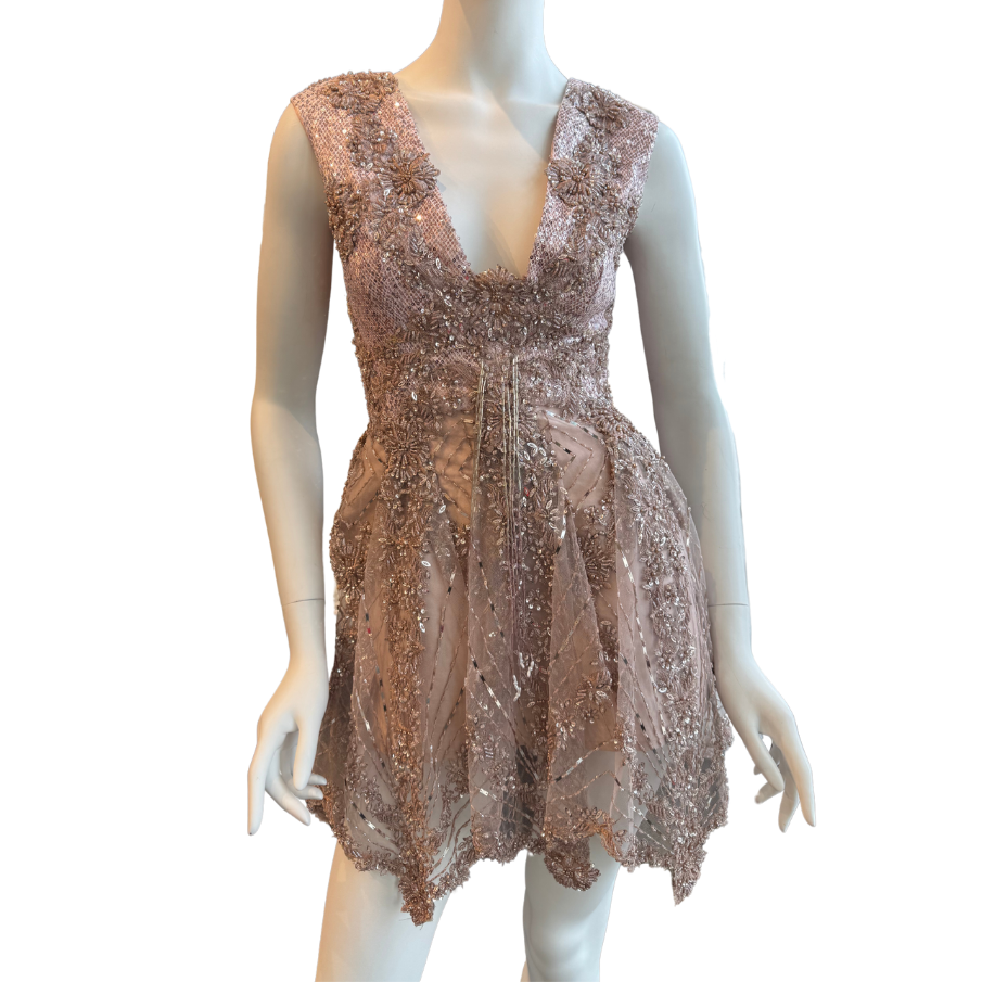 SOLD! Blush Pink Beaded Cocktail Dress