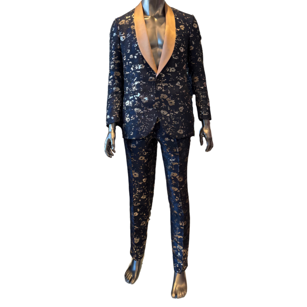 Black/Gold Suit W/Bronze Silk Lapel