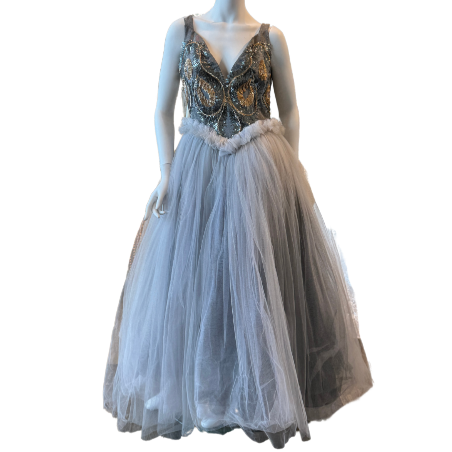 metallic tulle dress Elizabeth K GL3649 - Long Tulle Ballgown Dress