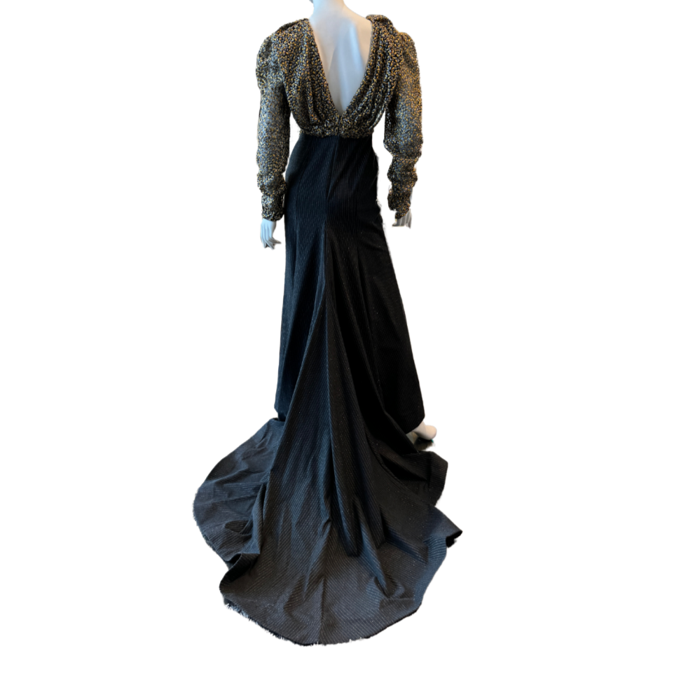 Gray Pinstripe w/Yellow Accents Dress