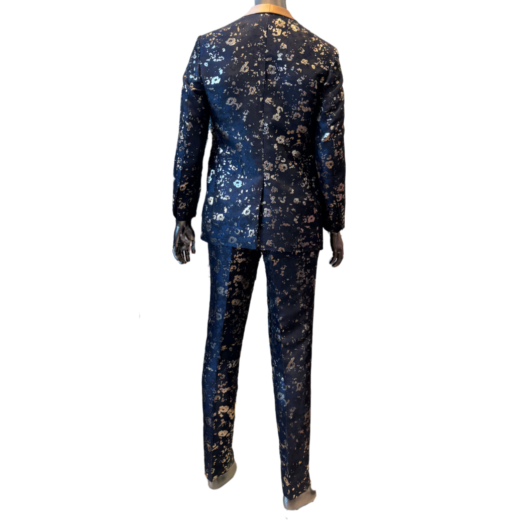 Black/Gold Suit W/Bronze Silk Lapel