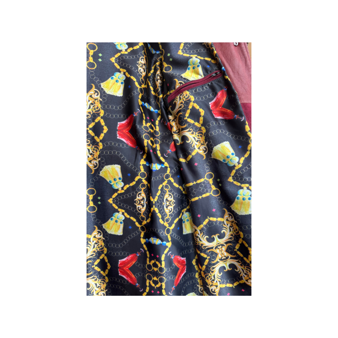 Burgundy Suede Jacket w/Gems & Feathers