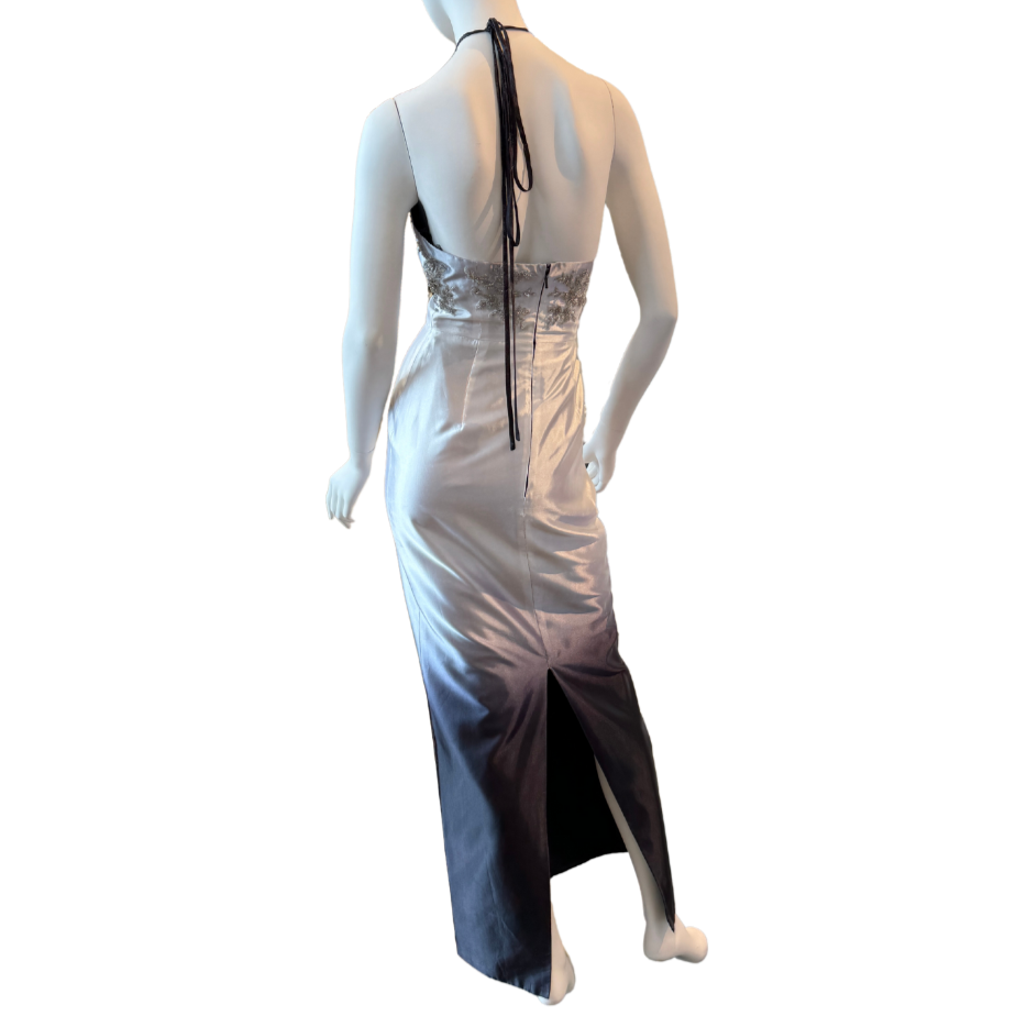 White/Black Ombre Convertible Dress