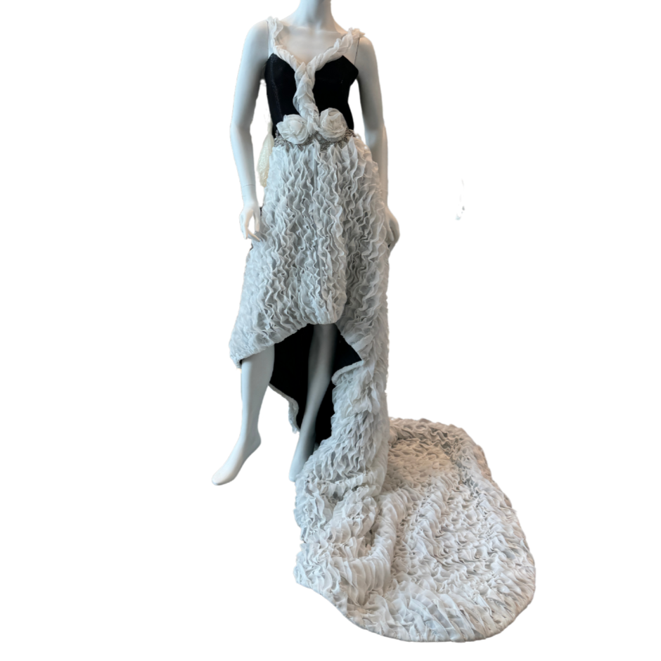 Black & White Ruffled Dress