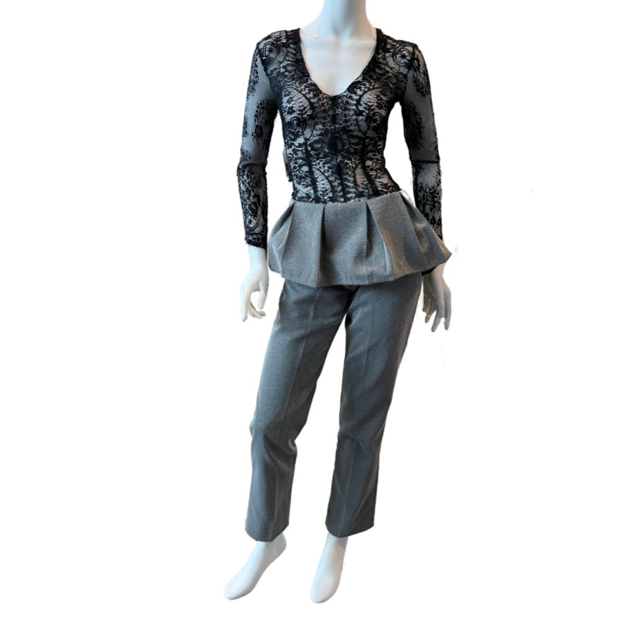 Black Lace and Silver Jumpsuit