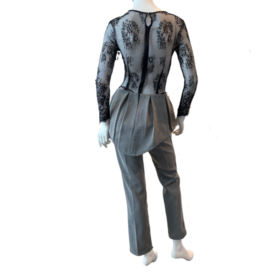 Black Lace and Silver Jumpsuit