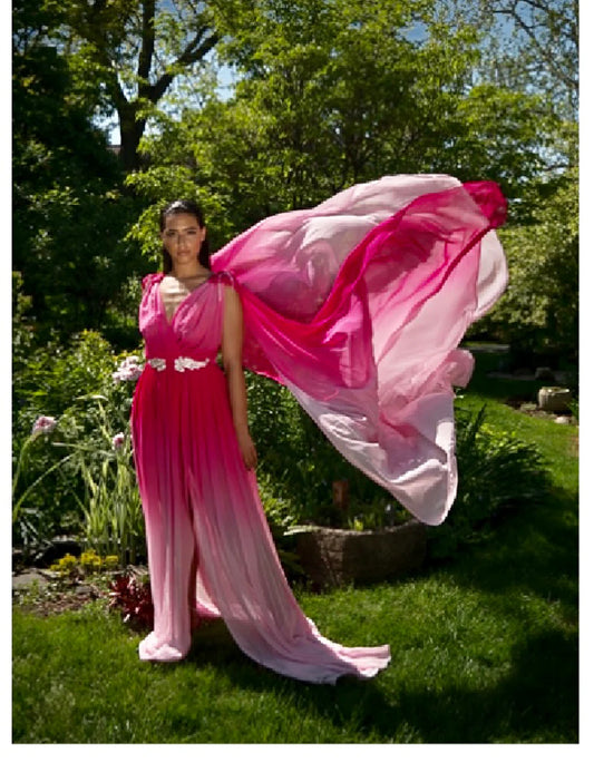 Pink Ombre Sheer Dress
