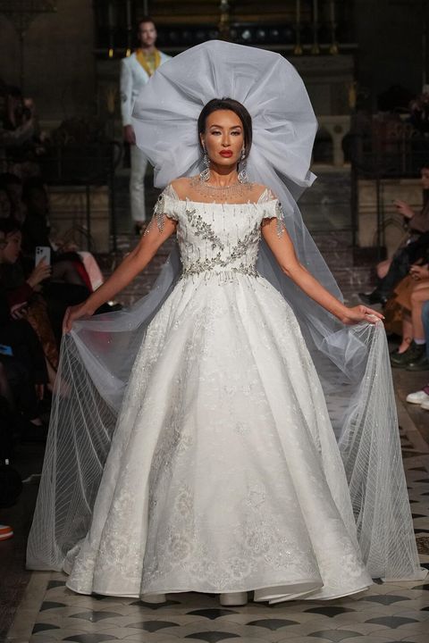 SOLD! White Cap-Sleeved Ballgown w/Rhinestone Embellishments