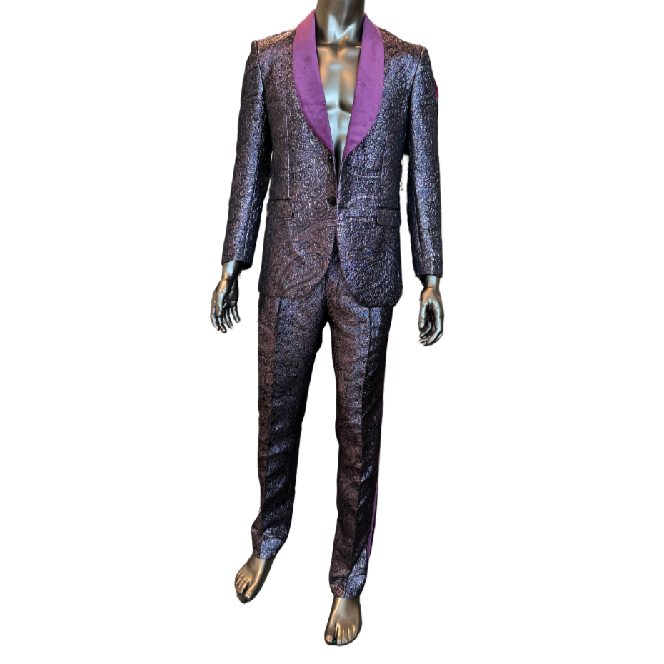 Metallic Purple Floral Suit