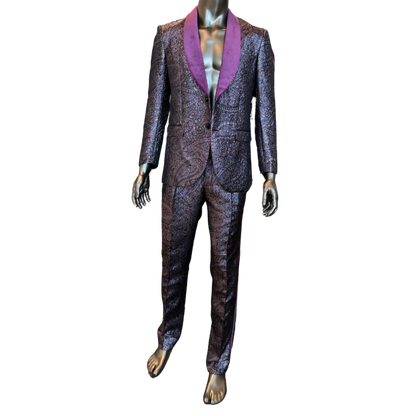 Metallic Purple Floral Suit