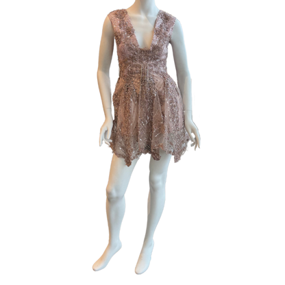 SOLD! Blush Pink Beaded Cocktail Dress