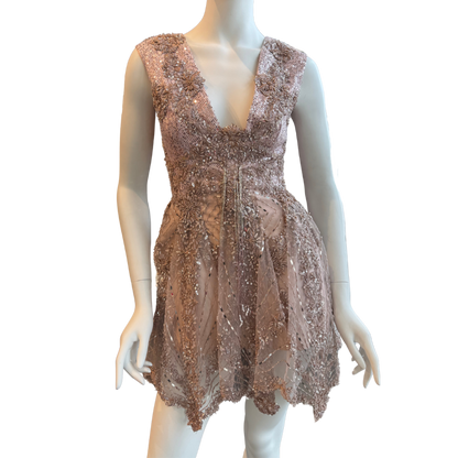 SOLD! Blush Pink Beaded Cocktail Dress