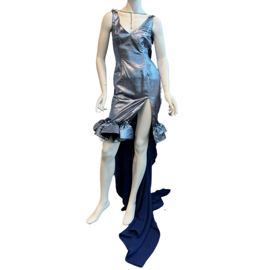 Metallic Blue Cocktail Dress