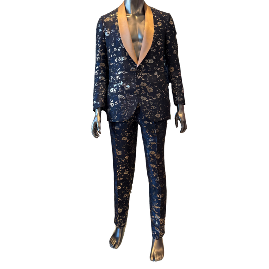 Black/Gold Suit W/Bronze Silk Lapel