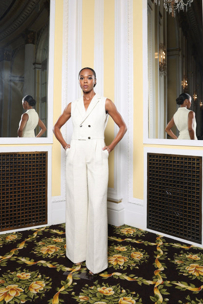 SOLD! Cream Tweed Jumpsuit