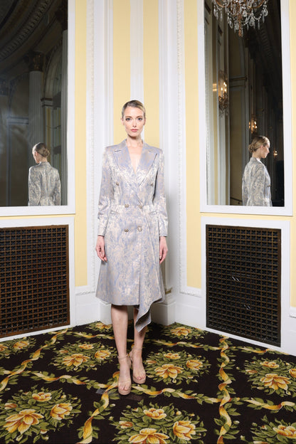 Slate Blue Watercolor Suit Coat/Dress