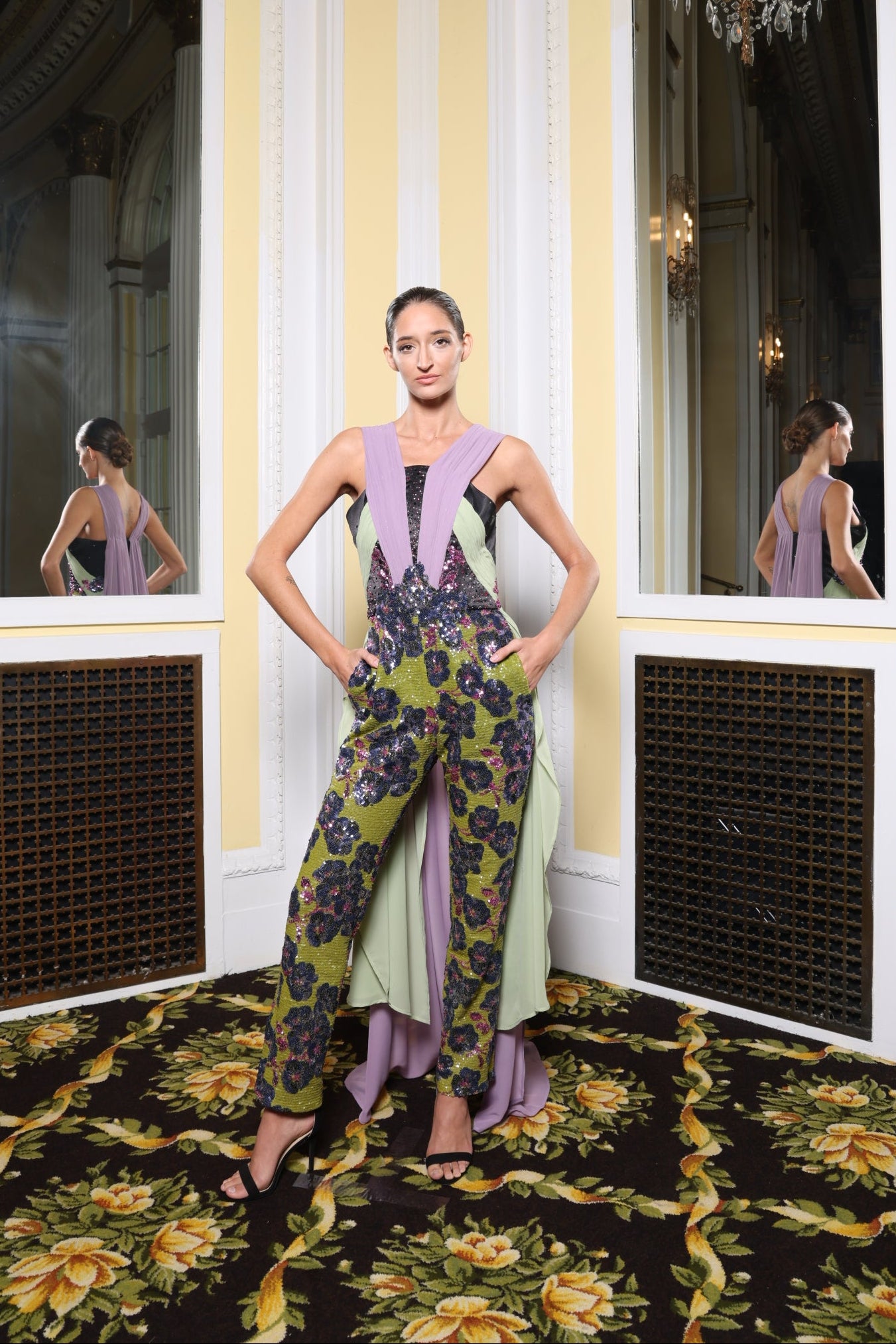 Green/Purple Sequin Jumpsuit