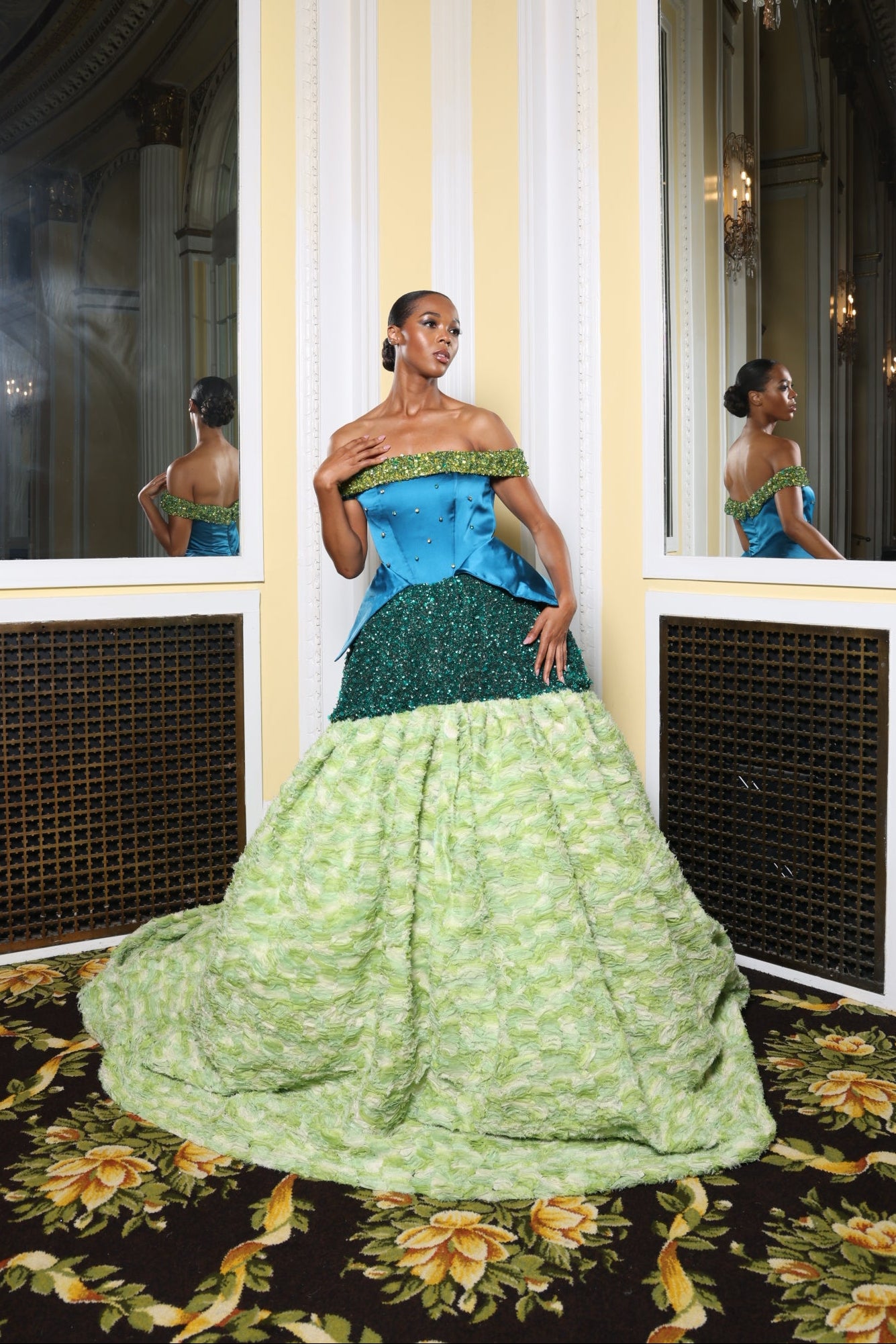Blue/Green Princess Ballgown