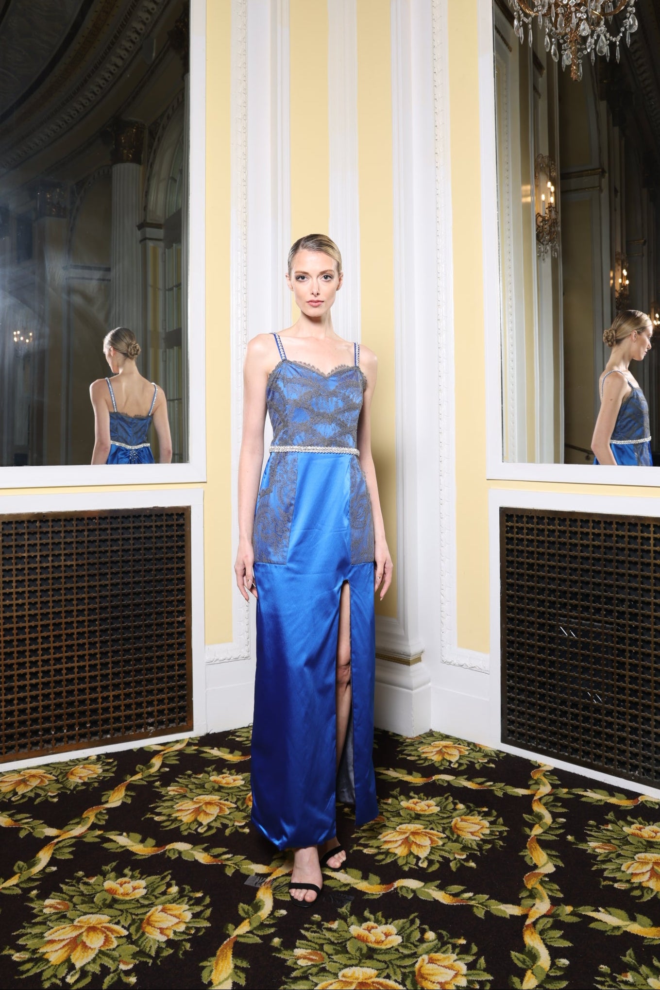 Royal Blue Satin Column Dress