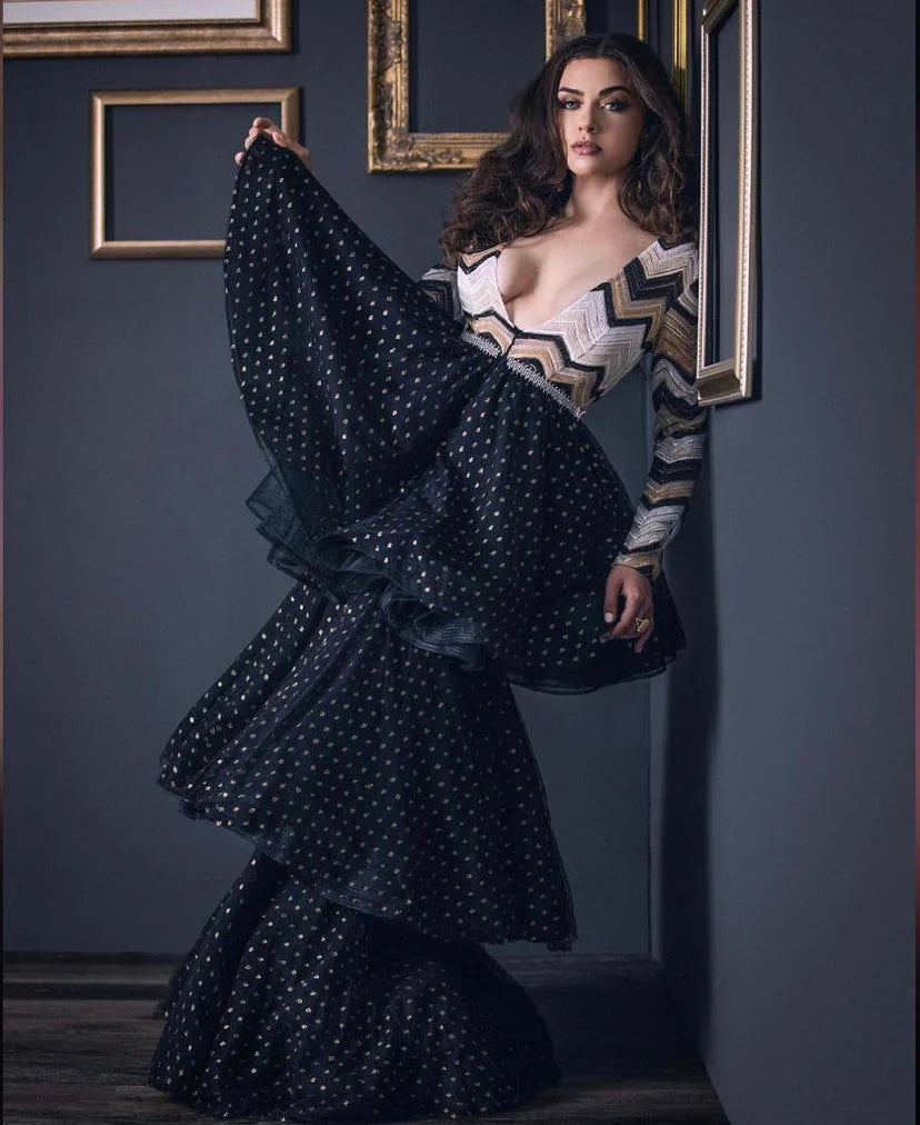 Black/Gold Tiered Gown