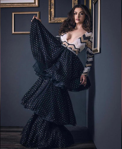 Black/Gold Tiered Gown