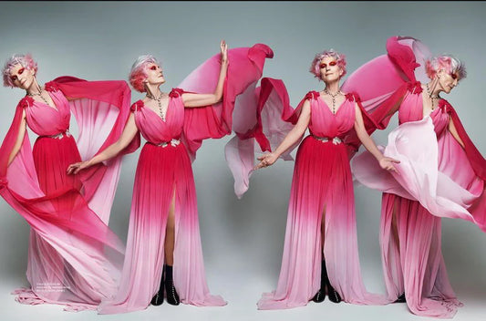 Pink Ombre Sheer Dress