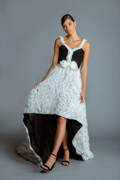 Black & White Ruffled Dress