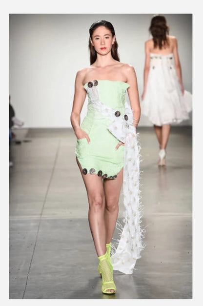 Lime Sequin Cocktail Dress