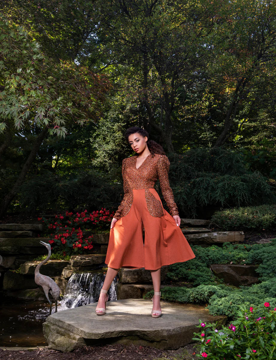 Burnt Orange Autumn Jumpsuit