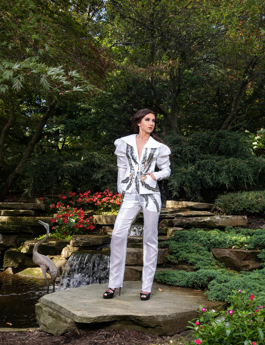 White Suit w/Silver & Gold Sequin