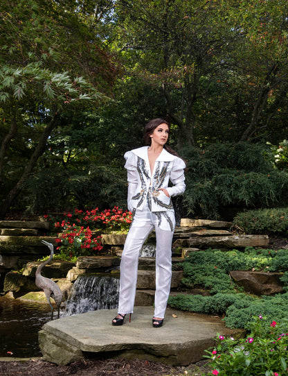 White Suit w/Silver & Gold Sequin