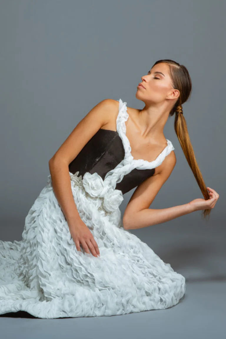 Black & White Ruffled Dress